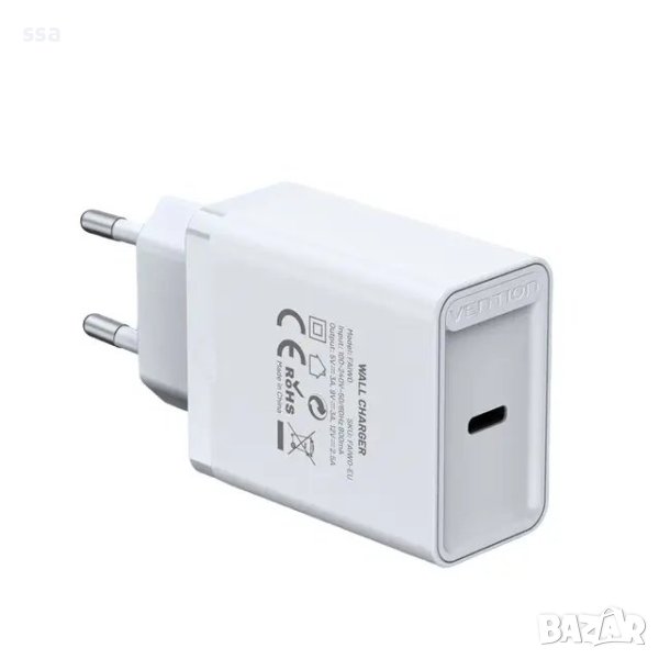 Vention Fast Charger Wall - QC4.0, PD3.0 Type-C, 30W - FAIB0 , FAIW0, снимка 1