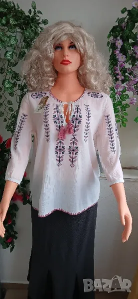 Стилни дамски блузи от кенар и памучни., снимка 1