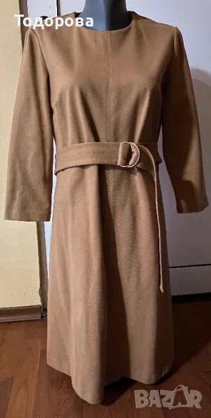 Рокля Mohito бежова прав силует, с колан, снимка 1