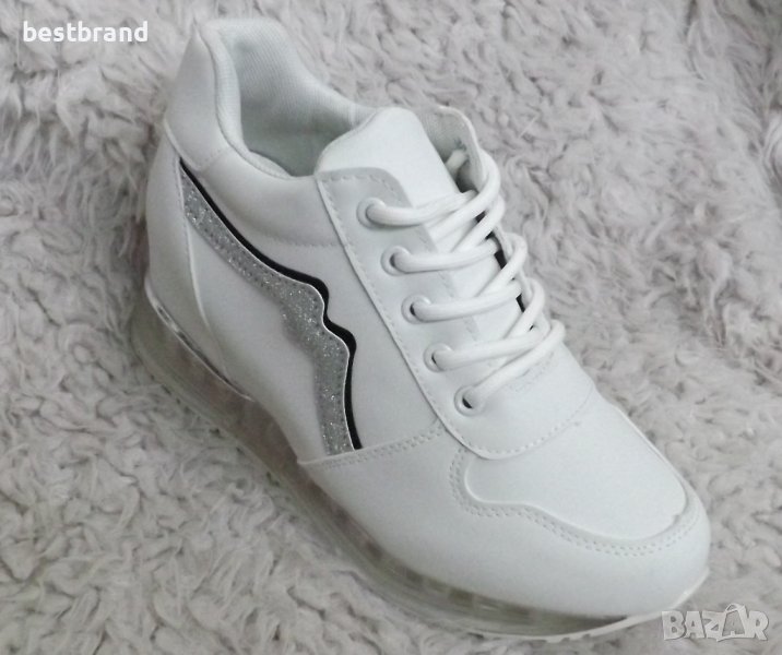 Маратонки, скрита платформа, бели, код 531/45, снимка 1