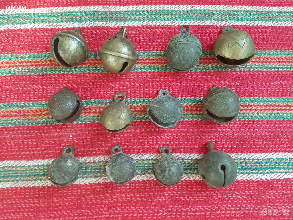 Бронзова хлопка звънец орехче 10бр лот , снимка 1