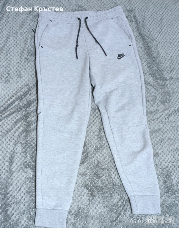 Оригинален NIKE Tech Fleece "Heather Grey" track pants S размер, снимка 1