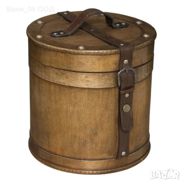Кръгла дървена Деко кутия , снимка 1