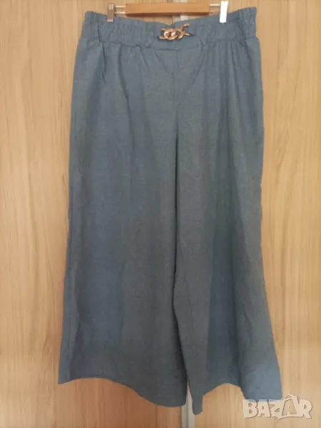 Макси летен панталон с висока талия и широки крачоли , снимка 1