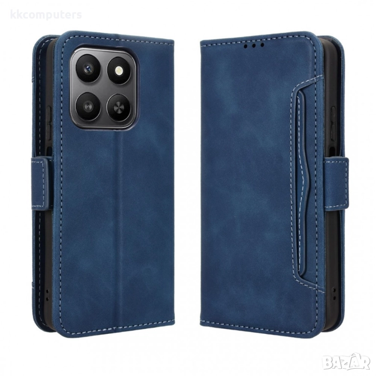 Кожен флип калъф за Honor X7d / 400 Smart -Магнитно затваряне, Държач за Карти и Стойка, вкл. Протек, снимка 1