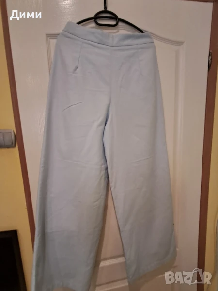 Светло син Широк панталон от лен S-М р-р, снимка 1