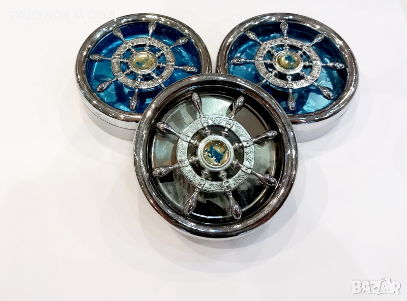 Метален пепелник с рул /1453, снимка 1