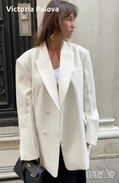 Стилно  сако,лен и памук, снимка 1