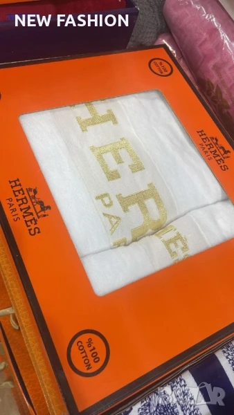 Памучни Хавлии -2бр с Кутия ✨ Barbie ✨ Victoria Secret ✨ Hermes ✨, снимка 1