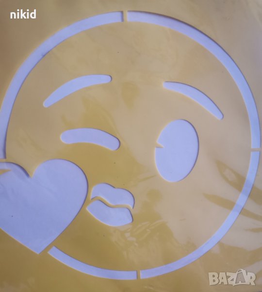 😉 emoji Еможи имотикон емотикон смайли стенсил шаблон за декор торта мебел стена с боя scrapbooking, снимка 1