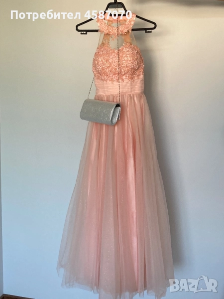Бална рокля прасковен цвят, снимка 1