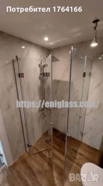 Стъклена сгъваема душ кабина с хром обков от ЕНИ ГЛАС, снимка 1