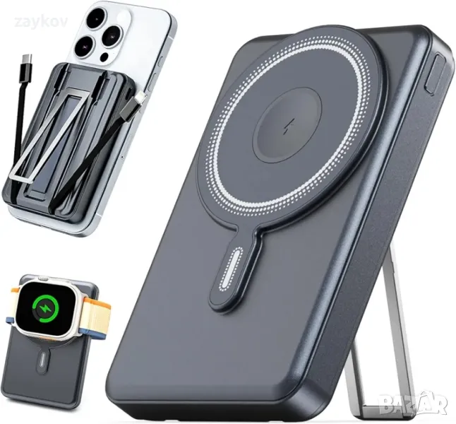 Преносимо зарядно устройство Magsafe 10000mAh, безжична магнитна захранваща банка, снимка 1