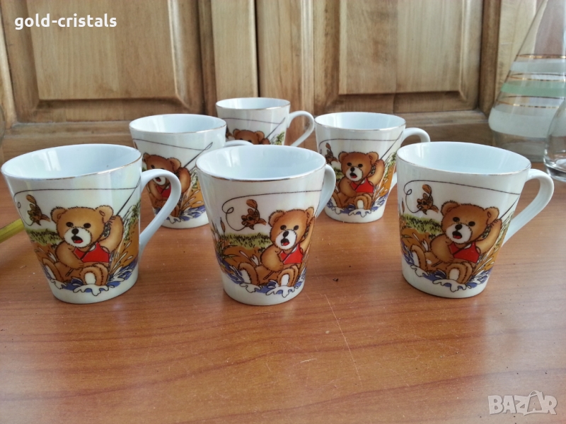 Стар японски порцелан чашки детски мотиви , снимка 1