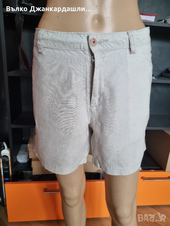 Мъжки къс ленен панталон Zara, снимка 1