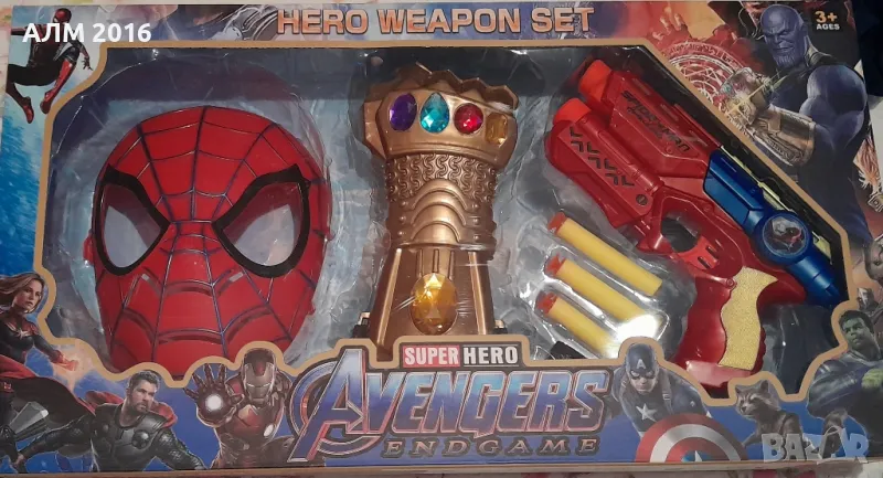 Комплект маска ръкавица и пистолет на Спайдърмен, снимка 1