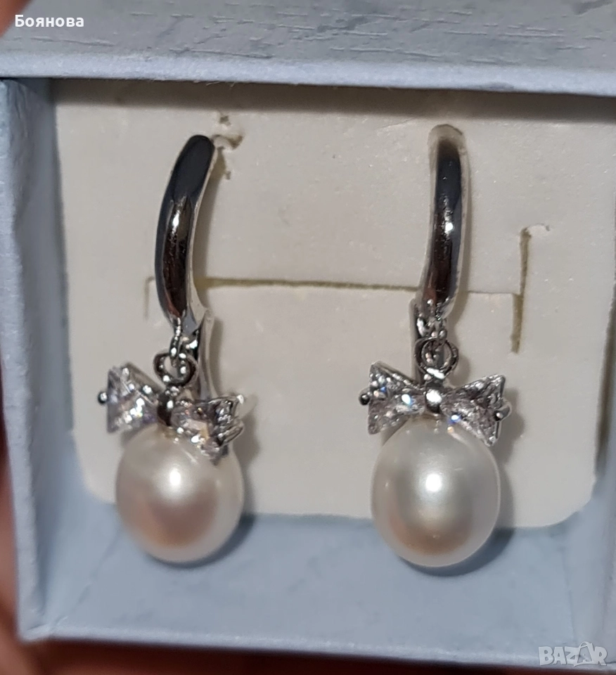 Нежни Обеци от естествени перли и сребро, снимка 1