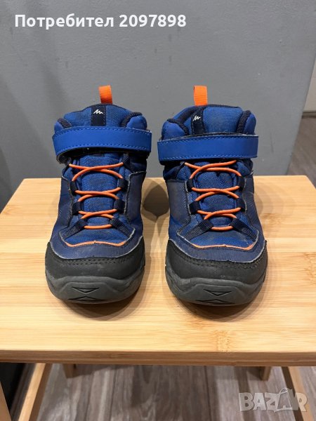 Детски непромокаеми туристически обувки за преходи mh120 mid, № 32, сини, снимка 1