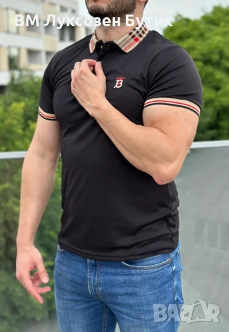👔💎 ЛУКСОЗНИ МЪЖКИ ТЕНИСКИ С ЯКА – BURBERRY СТИЛ 💎👔