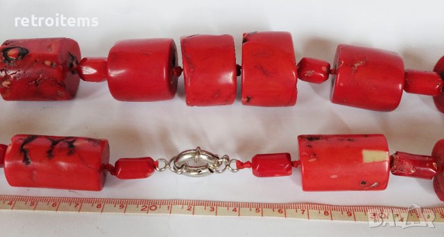 Антикварна Огърлица от Огромни Естествени Корали. Тегло 1.035 кг!, снимка 7 - Колиета, медальони, синджири - 41147175