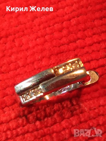 ЕЛЕГАНТА СРЕБЪРНА СКЪПОЦЕННА ФЕШЪН АРТ ОБЕЦА СРЕБРО 925 с БЯЛА ПОЗЛАТА и ФАСЕТИРАНИ ЦИРКОНИ 38249, снимка 2 - Обеци - 40920967