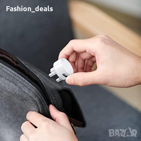 Нов Бял 3-пинов USB щепсел адаптер с кръгла форма Зарядно Смартфон, снимка 3 - Друга електроника - 41950320