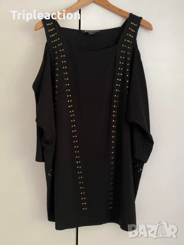 Basque, къса рокля/туника с голи рамене, 2x-3x размер, снимка 2 - Туники - 41657450