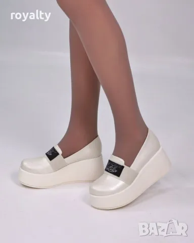 Обувки на платформа - бяла перла , снимка 3 - Дамски елегантни обувки - 49904567