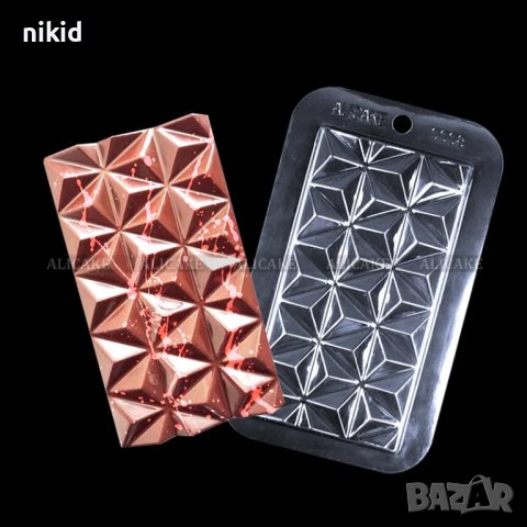 Оригами триъгълници  стенсил форма шаблон подложка с релеф отпечатък за торта шоколад молд