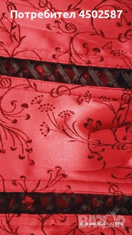 Комплект червен корсет със жартиери и прашки, снимка 16 - Корсети, бюстиета, топове - 51884806