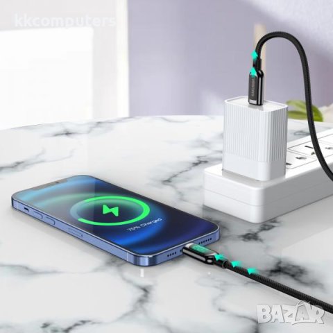 KAKUSIGA Display PD Lightning (iPhone) - Type-C, Кабел, 20W, 1.2m, KSC-599 / Черен / Баркод : 240229, снимка 2 - USB кабели - 40397380