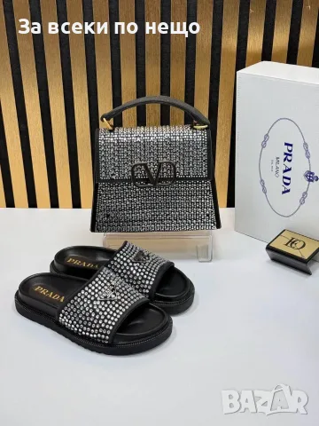 Prada Дамски Чехли С Кристали Прада Код SEM-192, снимка 4 - Чехли - 55770605