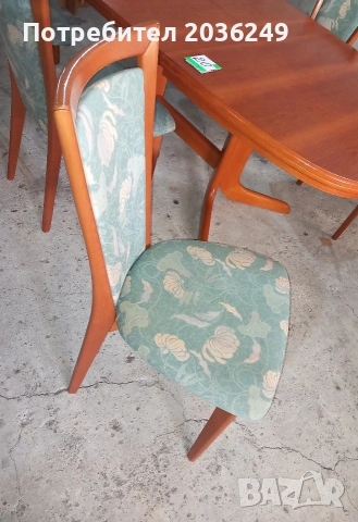 Комплект масивна разтегателна маса с 6 стола, снимка 3 - Маси - 52847622
