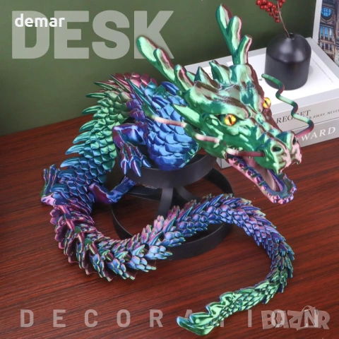 3D принтиран модел на дракон, 2,1 метра, гъвкави стави, за облекчаване на стреса, снимка 6 - Декорация за дома - 53813764