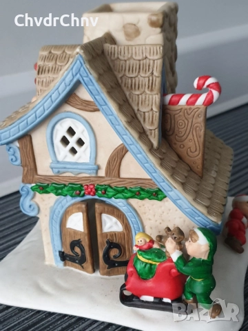 Partylite 16см/НОВА американска коледна керамична къща-свещник, снимка 2 - Декорация за дома - 52550557