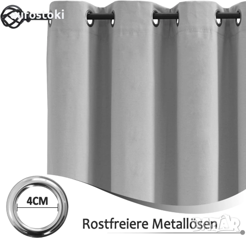 Treatmentex непрозрачни завеси с ефект на лен, термо завеса с капси, затъмняваща, сива, топлоизолаци, снимка 6 - Пердета и завеси - 52297033