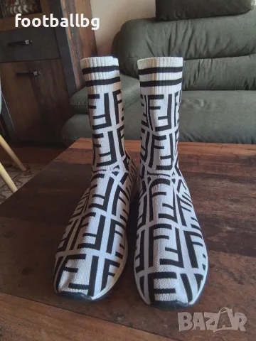 Дамски високи сникърси 🔝🔝40 номер бяло и черно , снимка 6 - Маратонки - 49556350