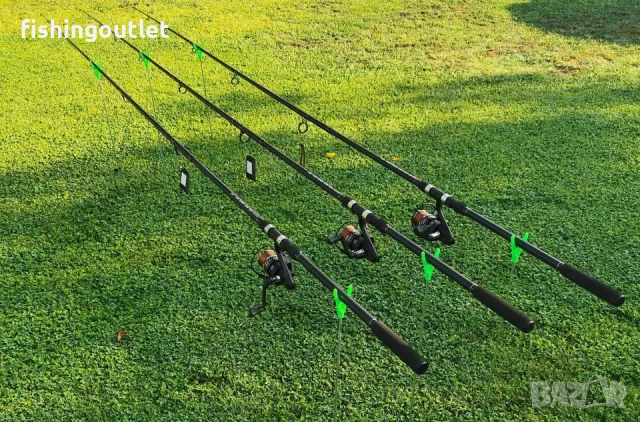 Комплект три шарански въдици с 6 лагера и влакна . НОВИ !, снимка 6 - Въдици - 51044089