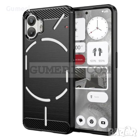 Nothing Phone (2) Противоударен Силиконов Гръб - Карбон