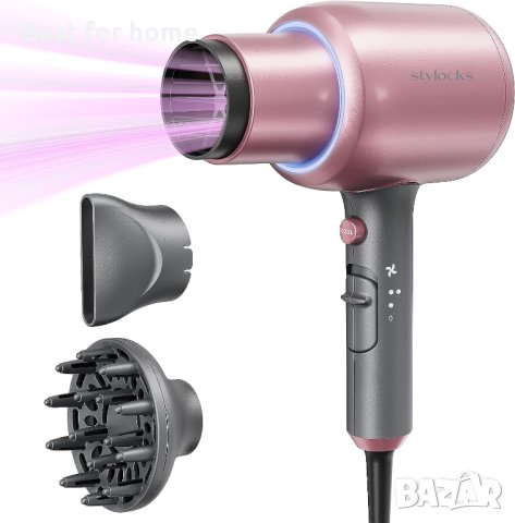 Мощен йонен сешоар stylocks 2200W йонен сешоарс дифузер и концентратор