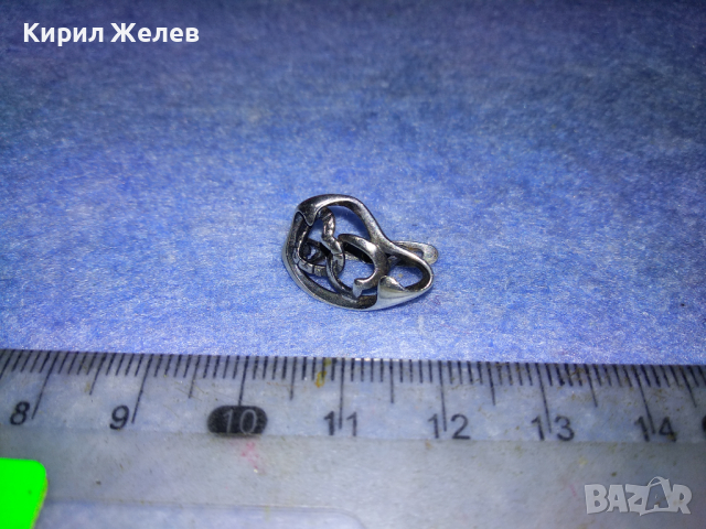 ДВЕ СЪРЦА в ЕДНО Ажурна СРЕБЪРНА ОБЕЦА СРЕБРО 925 АНГЛИЯ с БЯЛА ПОЗЛАТА 43316, снимка 15 - Обеци - 44692758