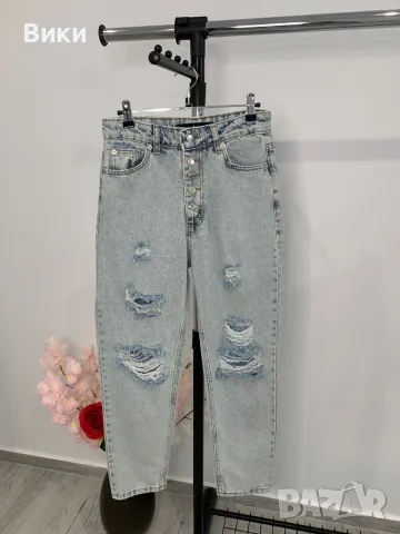 Дънки МОМ висока талия, снимка 7 - Дънки - 49386382