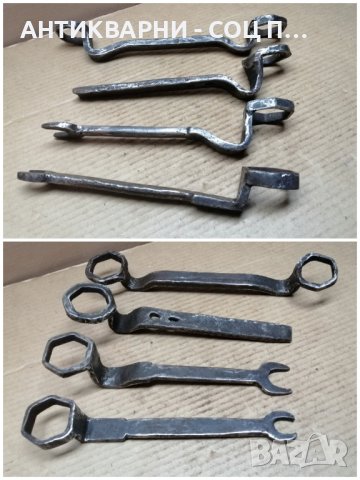 Комплект Стари Ковани Каруцарски Ключове / 4 Броя. Стар Кован Каруцарски Ключ. , снимка 3 - Антикварни и старинни предмети - 44419973