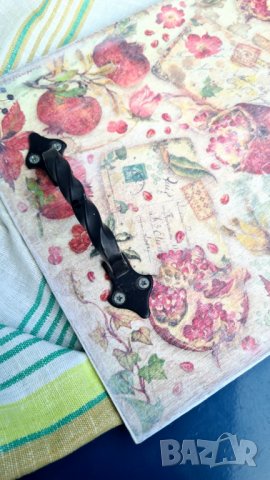 Дървена тава поднос за сервиране нар декупаж, снимка 6 - Декорация за дома - 28461264