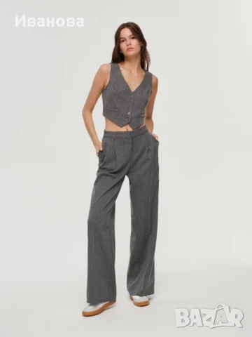 Панталон широк крачол сив