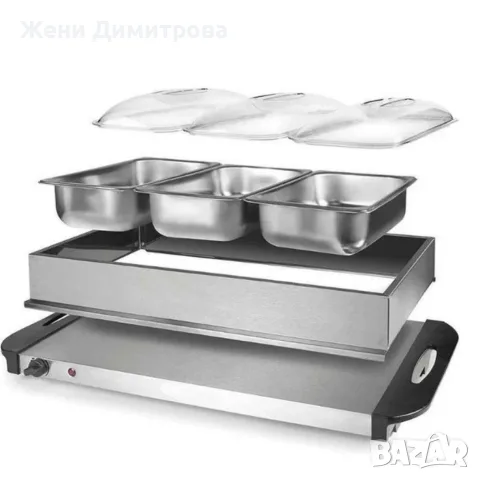 Електрически нагревател за бюфет 2 в 1 Cheffinger KN24 за винаги топла храна, снимка 4 - Друго търговско оборудване - 55952204