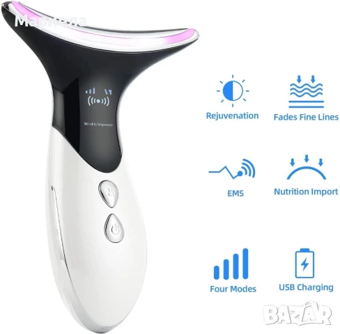 Масажор за лице с LED терапия / Изглаждане на фините линии / Лифтинг за лице, снимка 7 - Други - 50782013