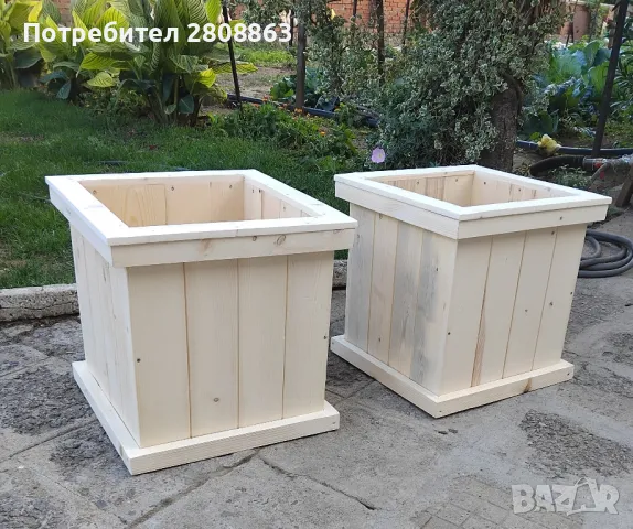 Саксии от дърво, кашпи., снимка 6 - Декорация за дома - 47643108