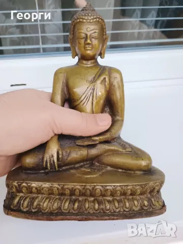 Масивна бронзова статуетка,Буда, снимка 3 - Антикварни и старинни предмети - 50127175