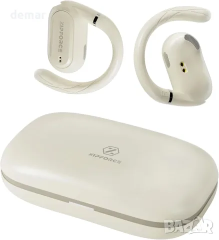 ZIPFORCE безжични слушалки Bluetooth 5.4 с ENC и IPX6, бежови